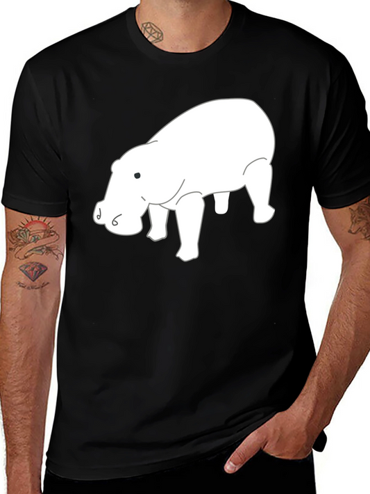 Hippo Graphic Tee - Black Cotton T-Shirt