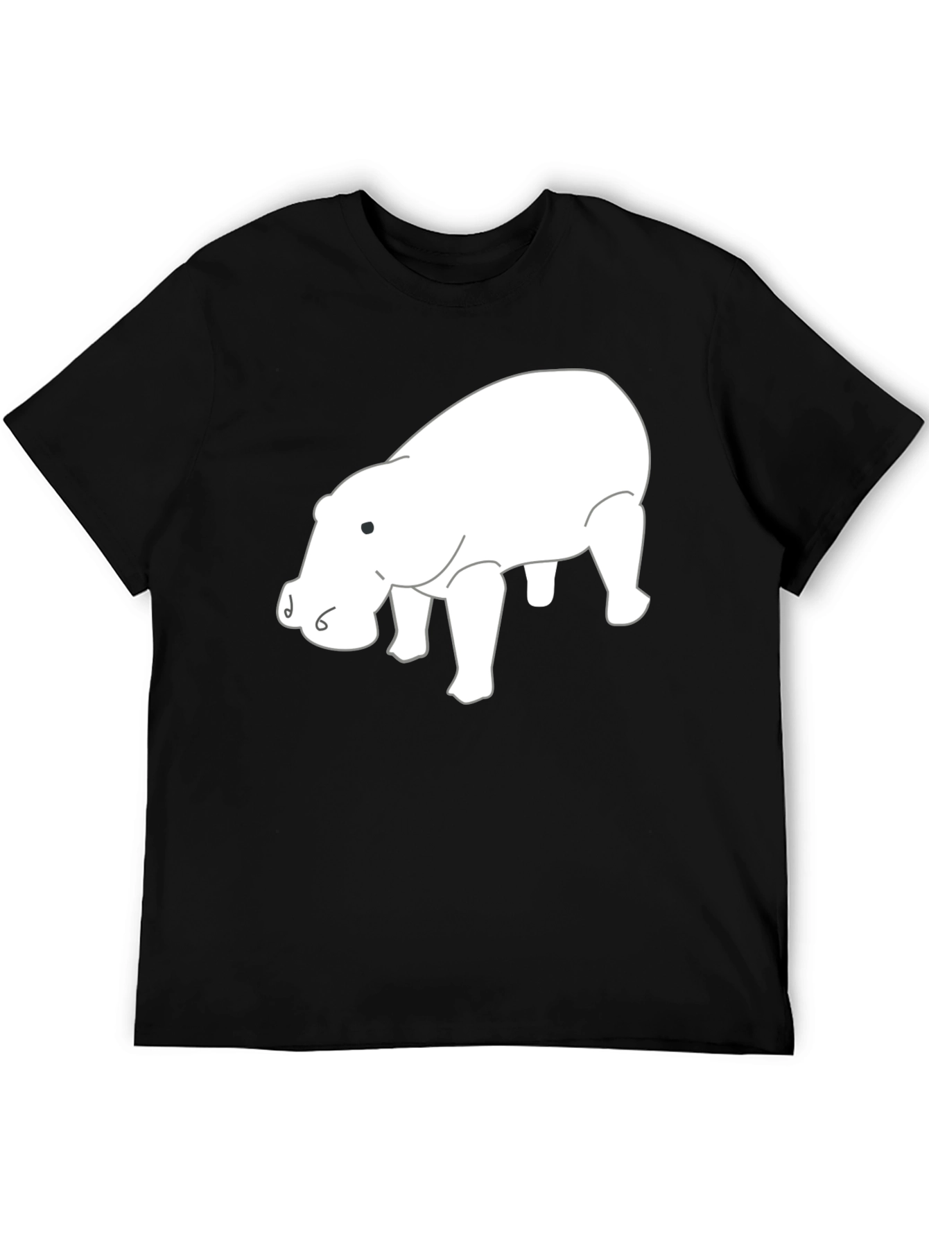 Hippo Graphic Tee - Black Cotton T-Shirt