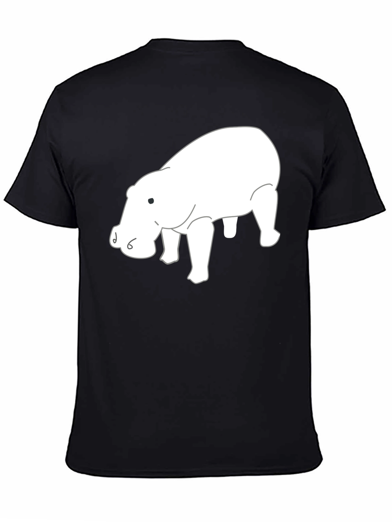 Hippo Graphic Tee - Black Cotton T-Shirt