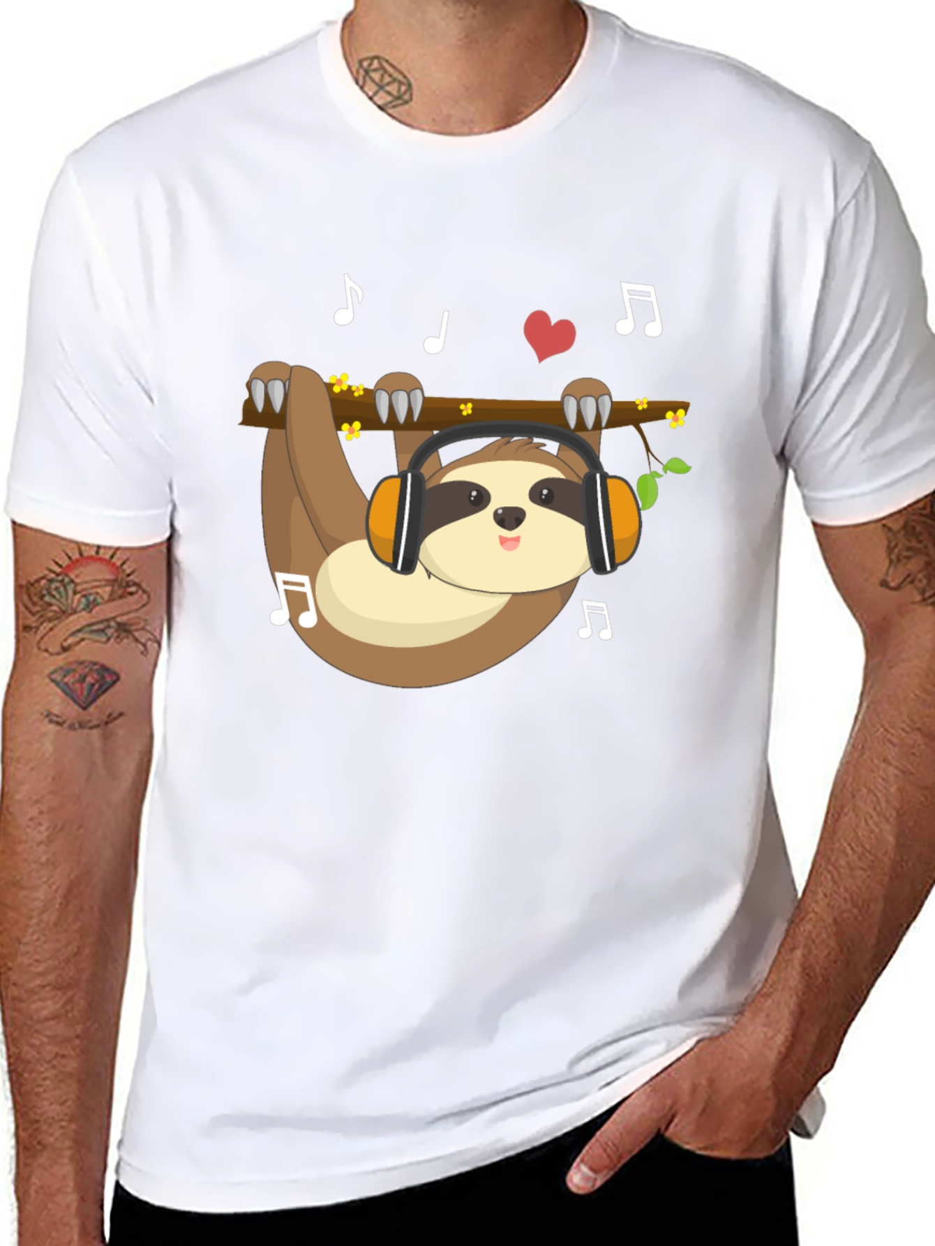 Sloth Music Lover T-Shirt - Relaxed Style