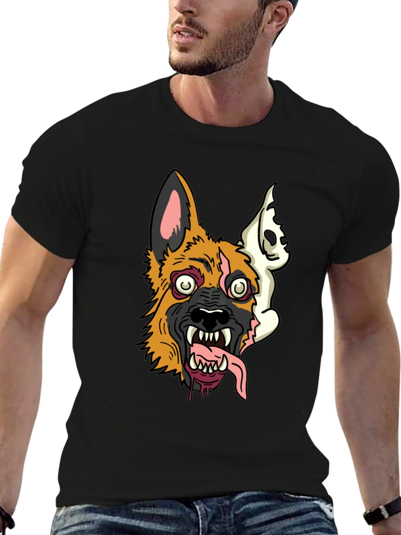 Zombie Dog Graphic Tee - Mens Black T-Shirt