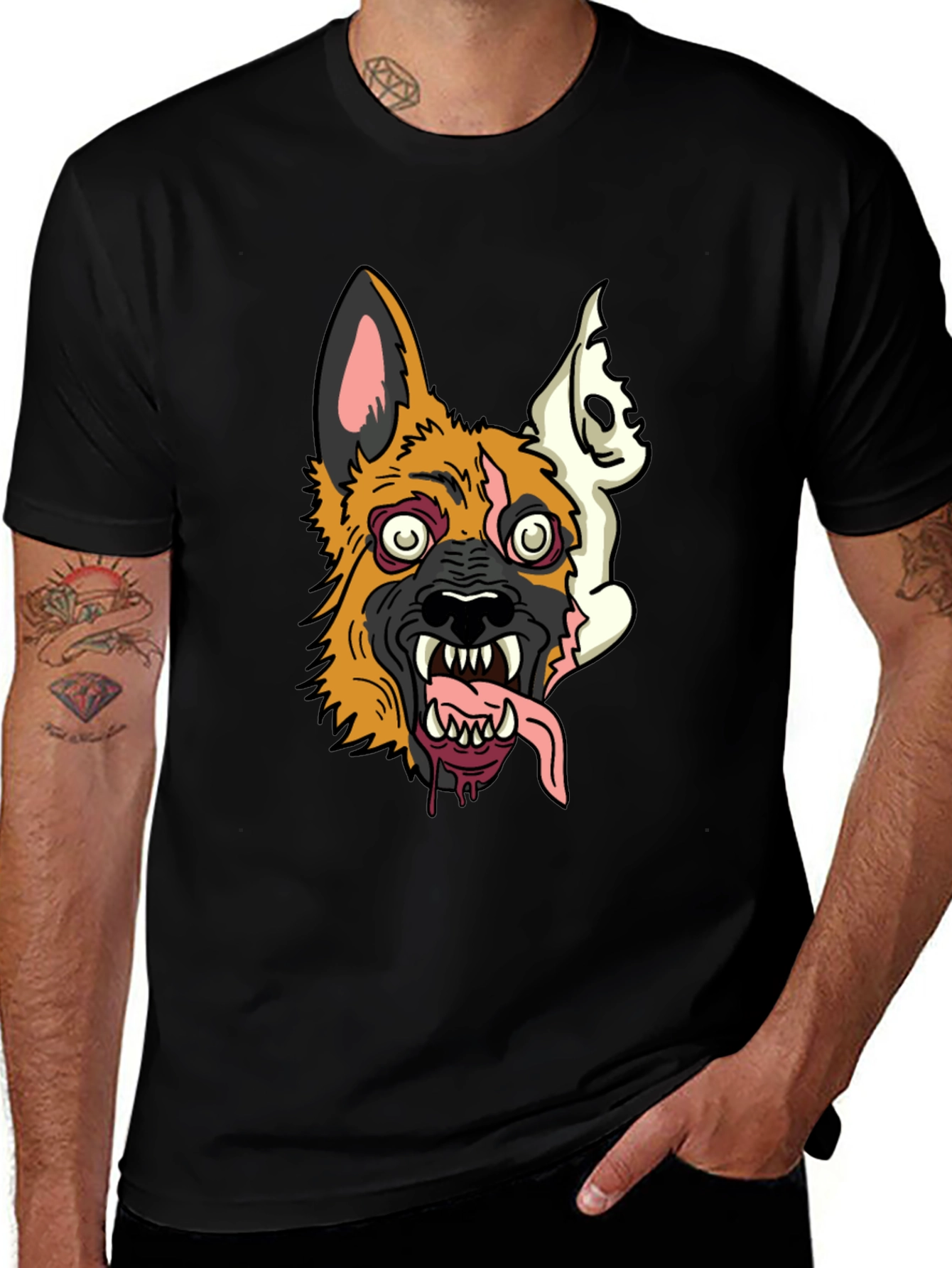 Zombie Dog Graphic Tee - Mens Black T-Shirt
