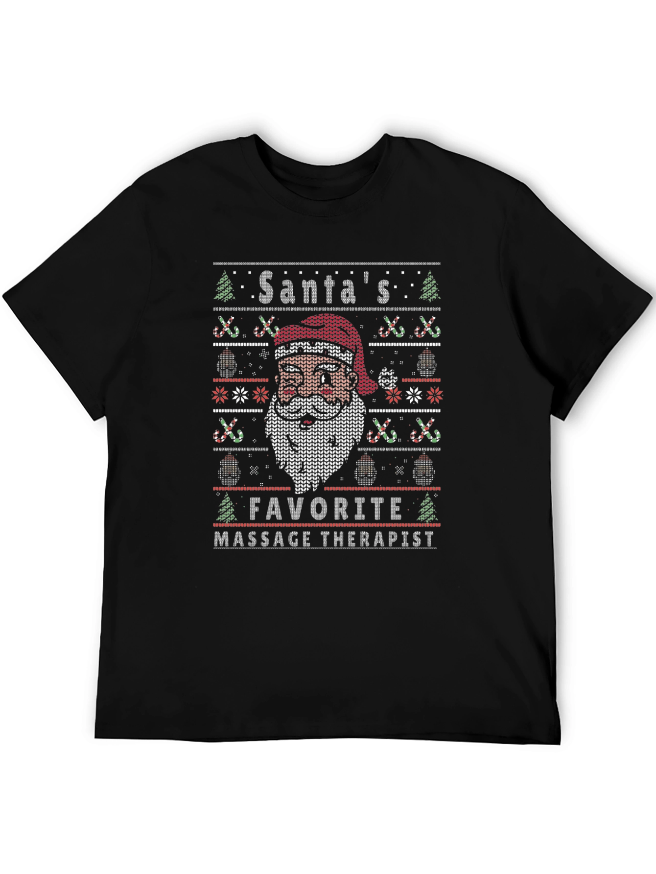 Santas Favorite Massage Therapist Ugly Christmas Sweater T-Shirt