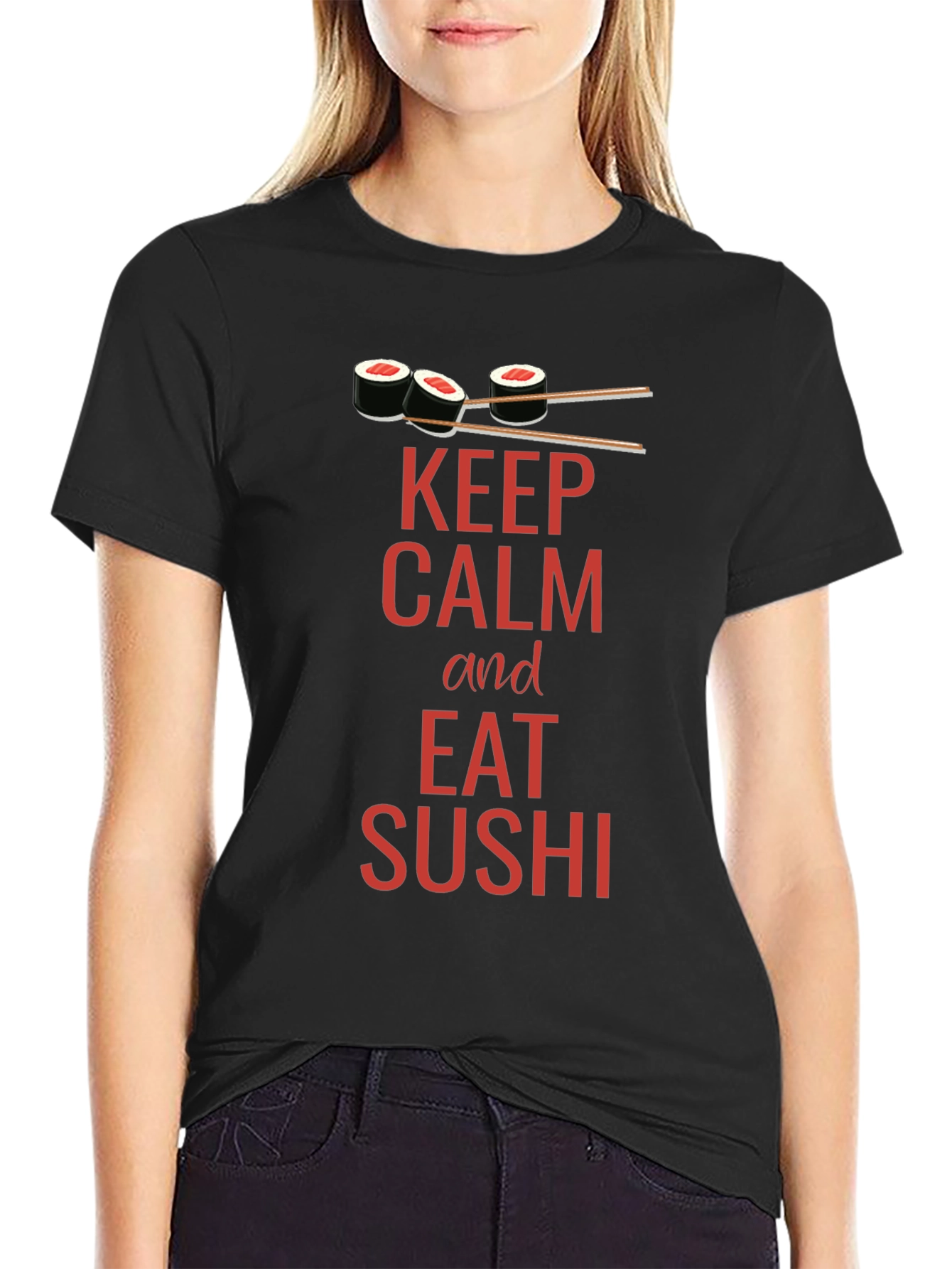 Keep Calm and Eat Sushi Graphic Tee