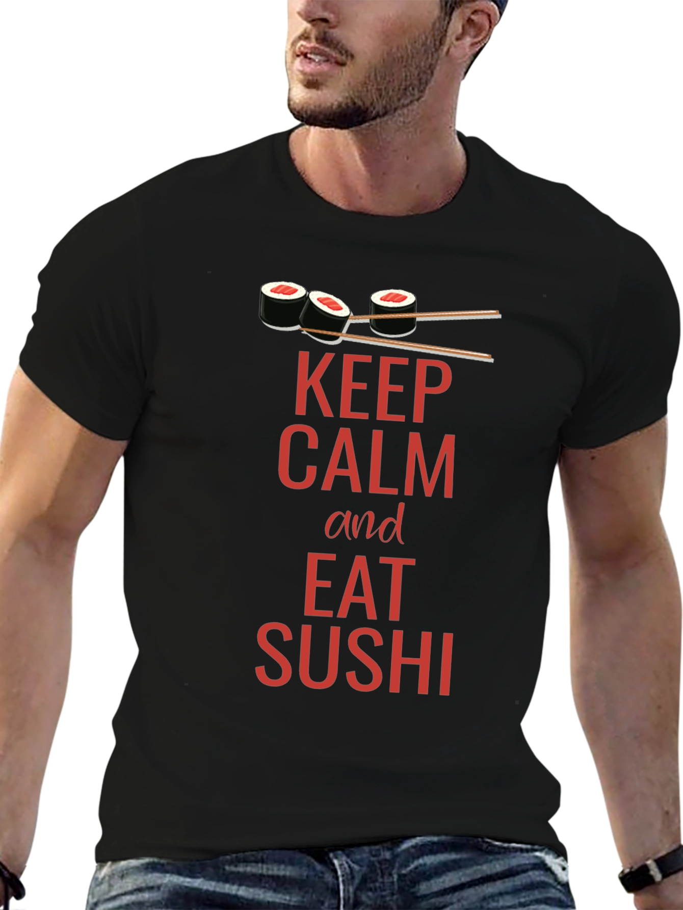 Keep Calm and Eat Sushi Graphic Tee
