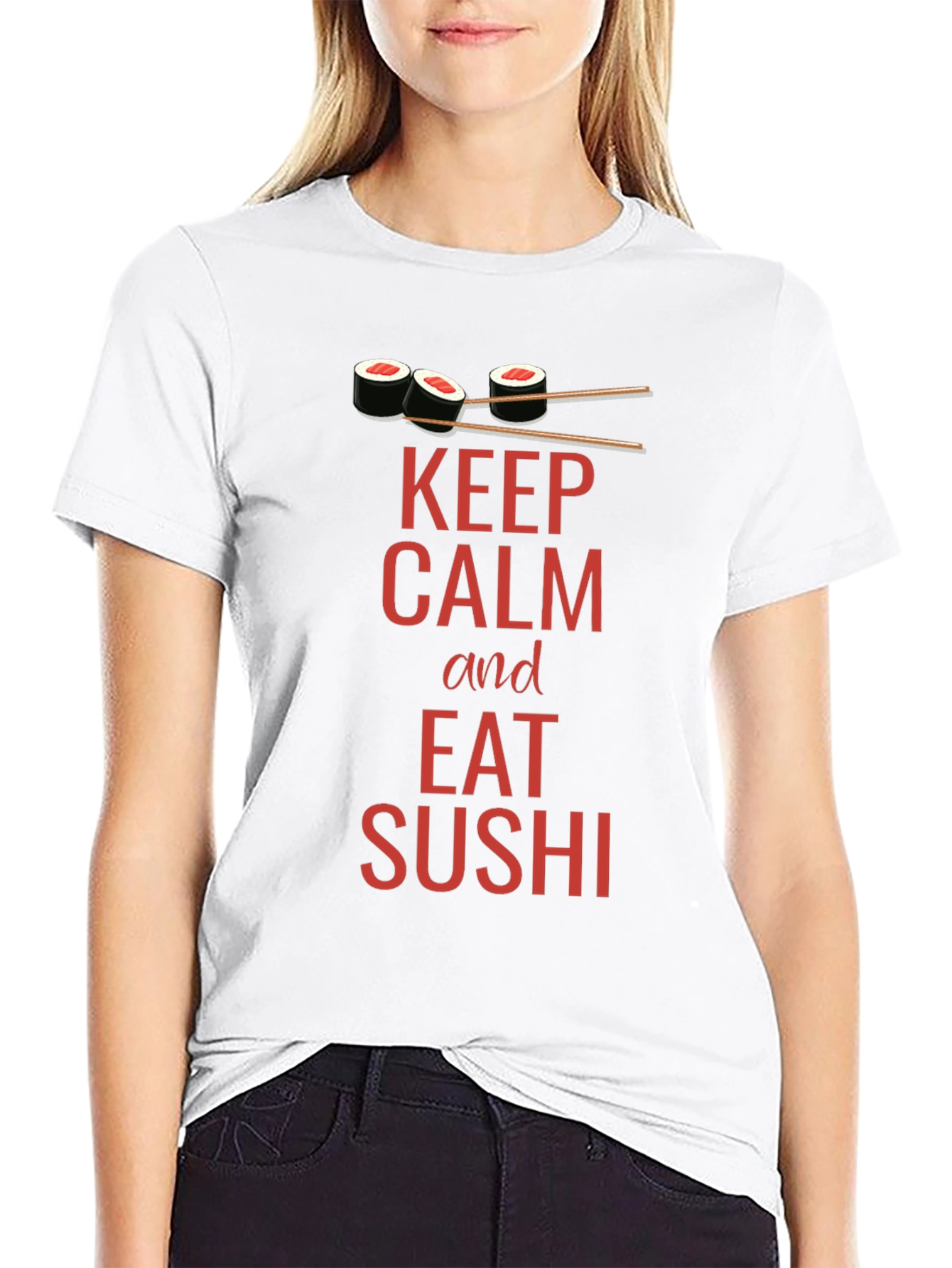 Keep Calm and Eat Sushi Graphic Tee