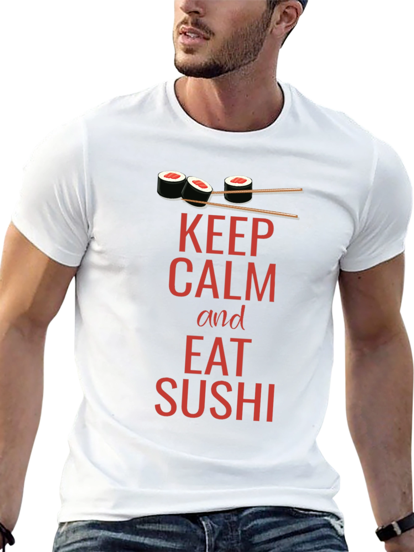 Keep Calm and Eat Sushi Graphic Tee