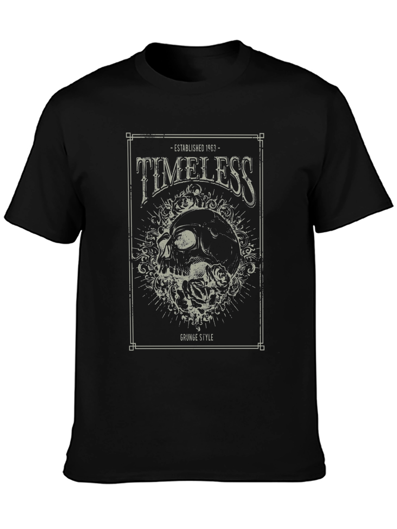 Timeless Grunge Style Skull Graphic T-Shirt