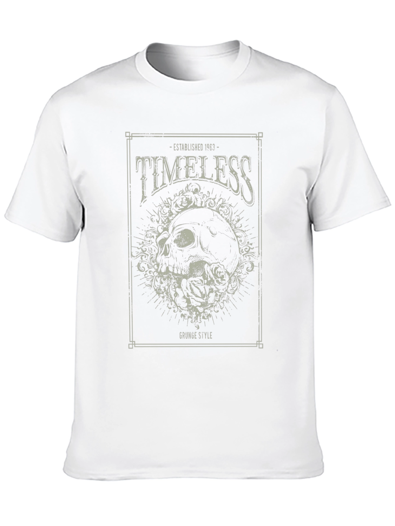 Timeless Grunge Style Skull Graphic T-Shirt