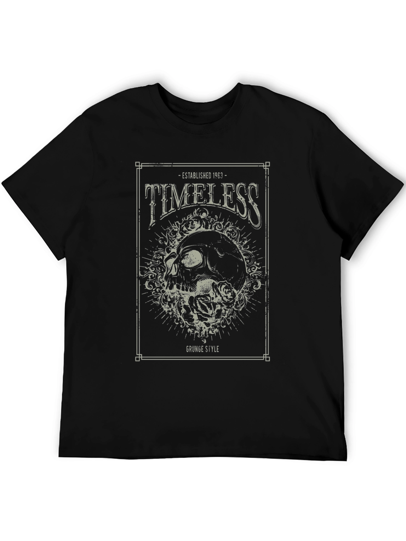Timeless Grunge Style Skull Graphic T-Shirt
