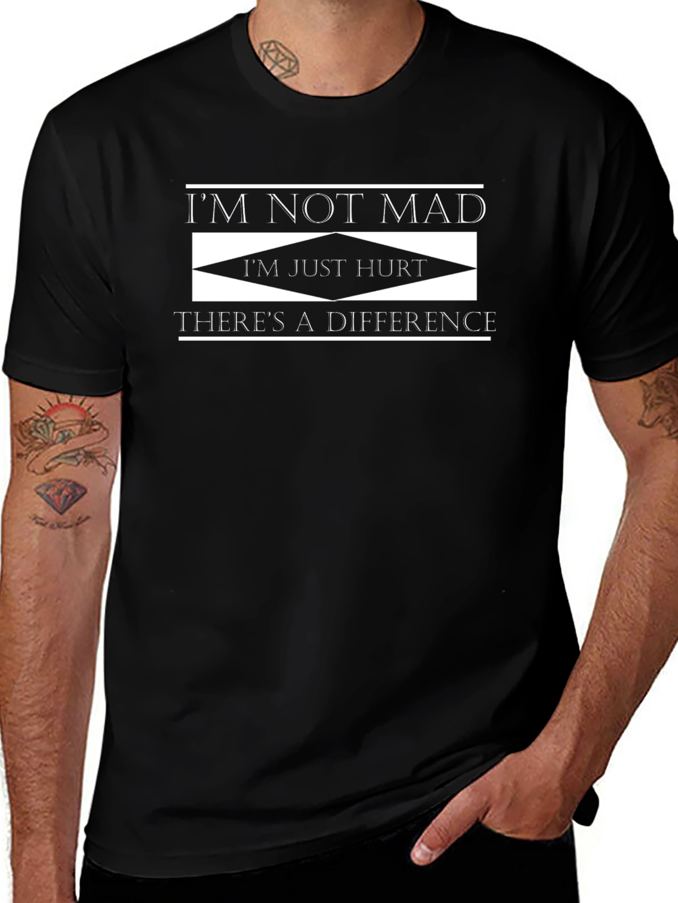 Im Not Mad Just Hurt Black Graphic T-Shirt