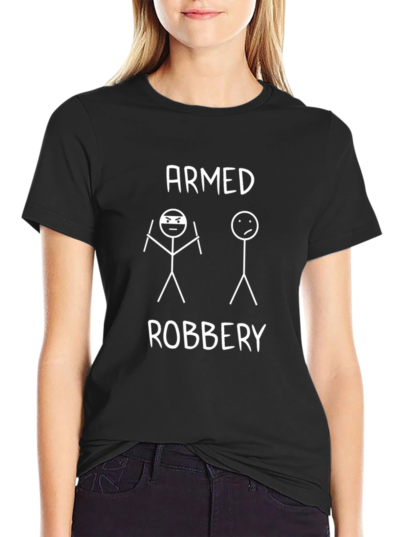 Armed Robbery Graphic Tee - Humor Shirt