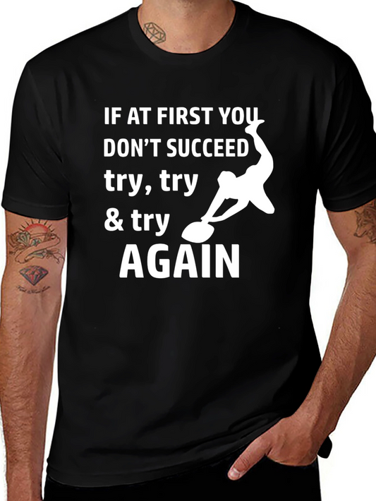 Curling Motivation T-Shirt: Try Try Again