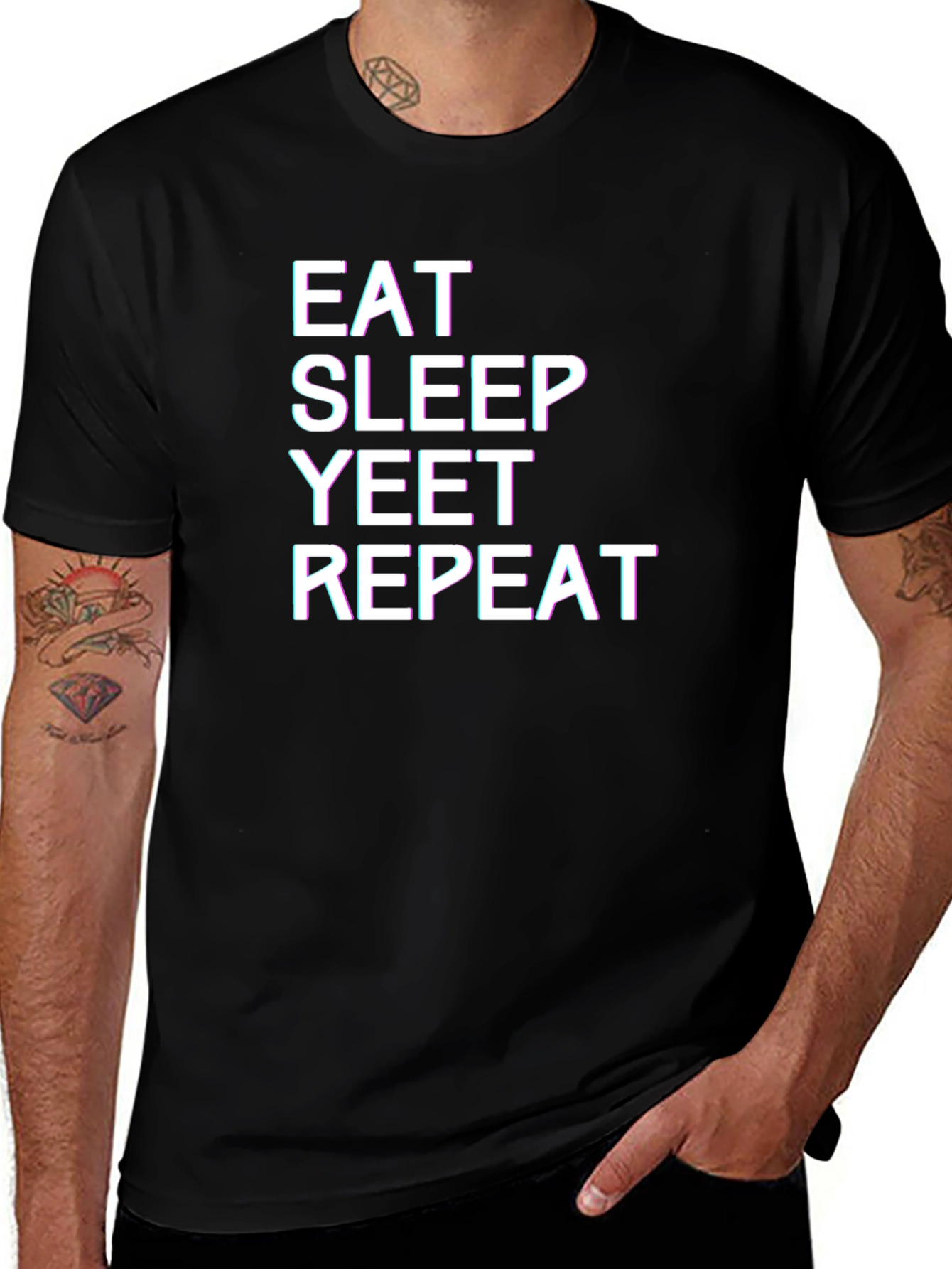 Eat Sleep Yeet Repeat Black T-Shirt