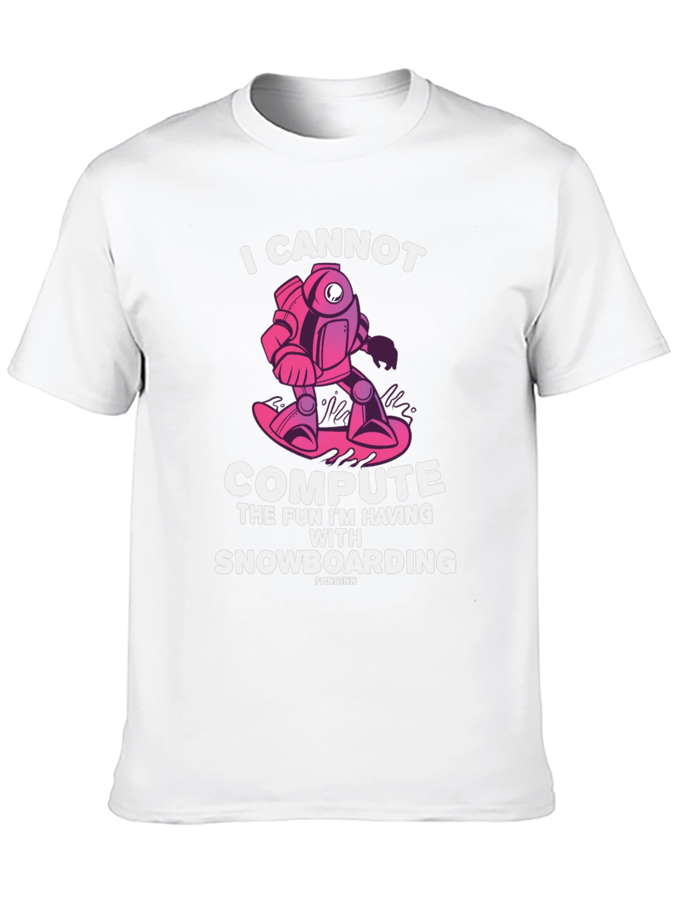 Snowboarding Robot Graphic T-Shirt - I Cannot Compute Fun