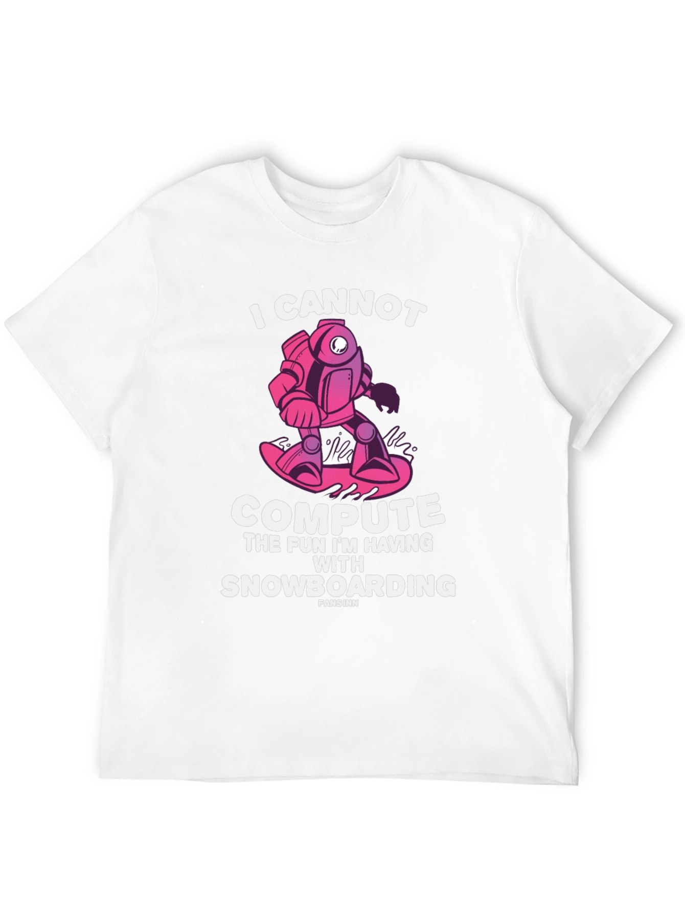 Snowboarding Robot Graphic T-Shirt - I Cannot Compute Fun