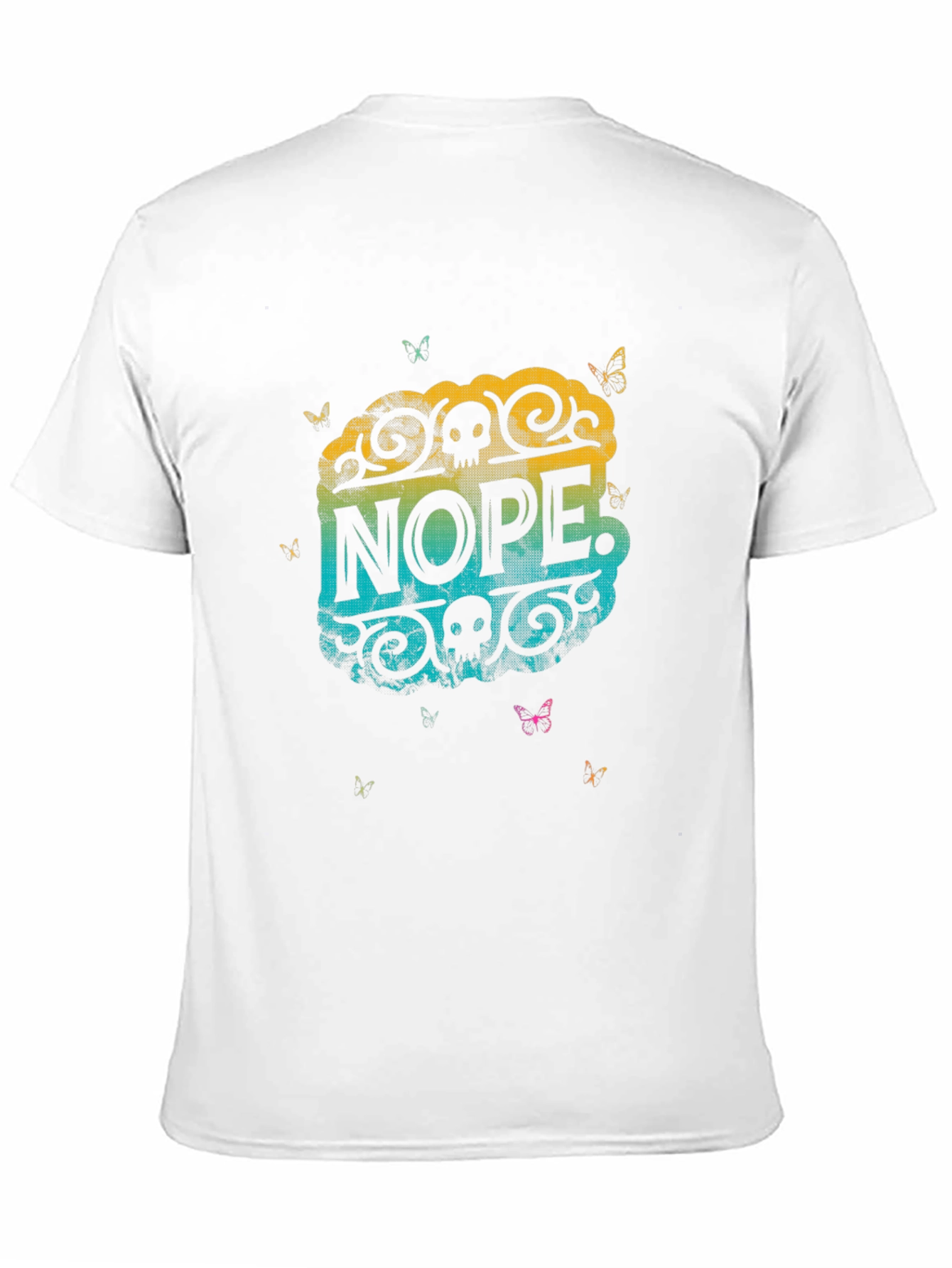 Nope Skull Butterfly Graphic Tee - Black
