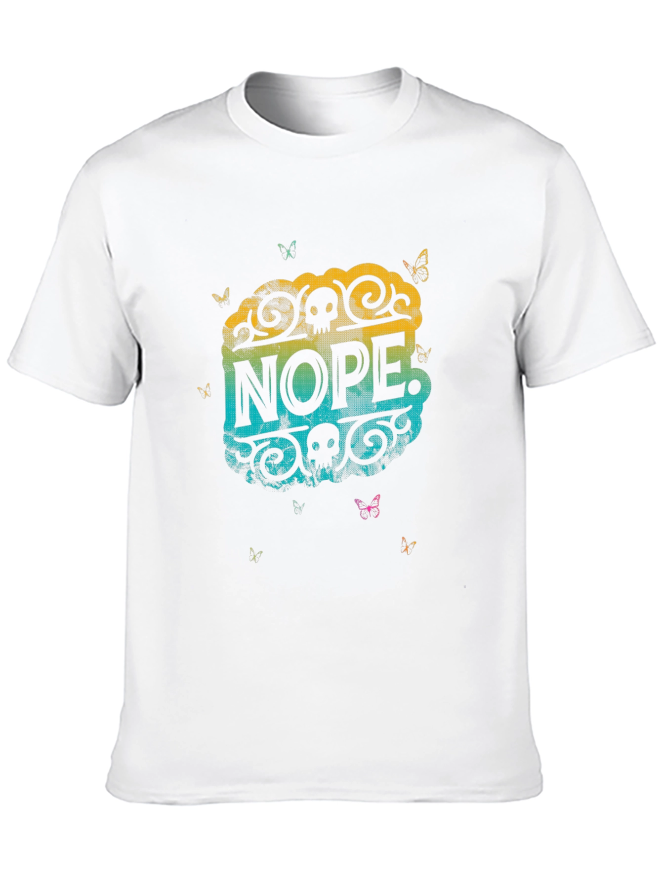 Nope Skull Butterfly Graphic Tee - Black