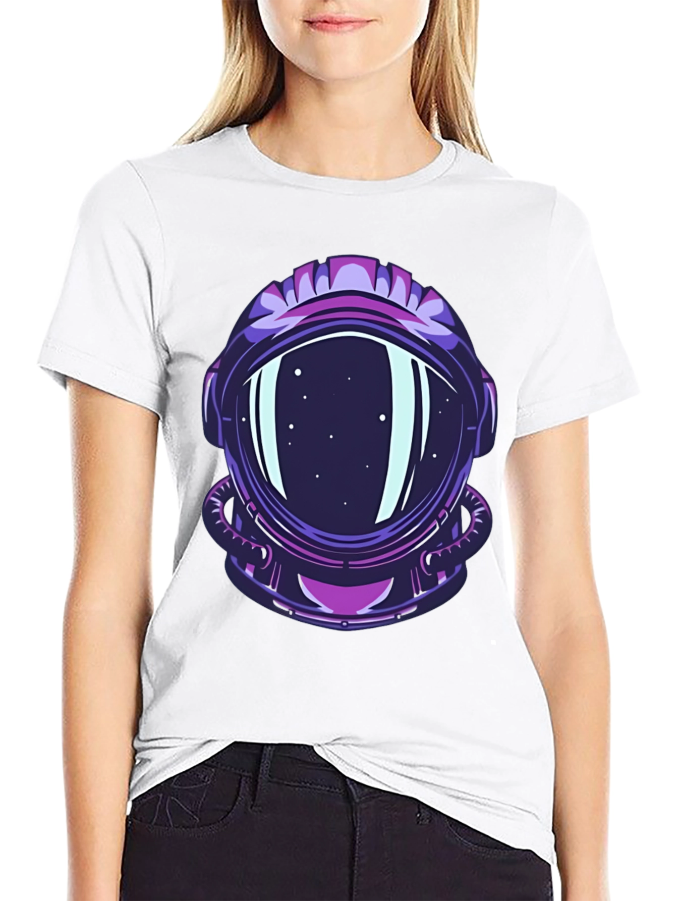 Astronaut Helmet Graphic Tee - Cool Space Design