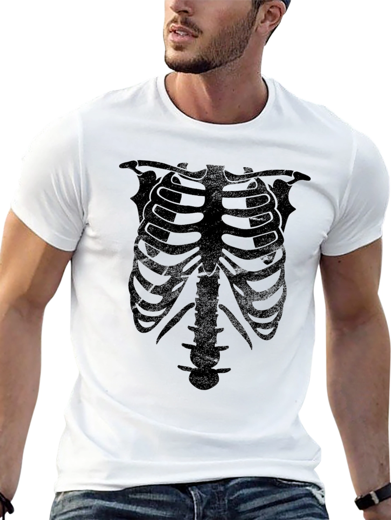 Skeleton Rib Cage Graphic T-Shirt
