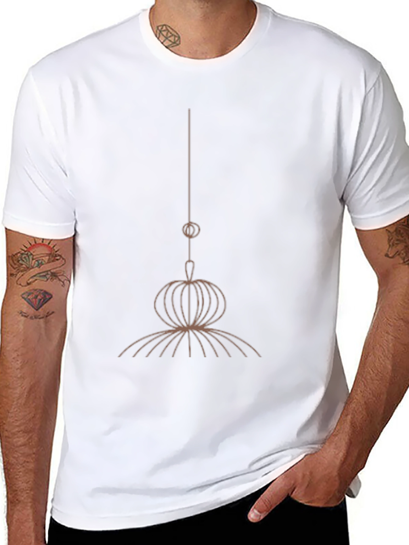 Abstract Tassel Graphic Black T-Shirt