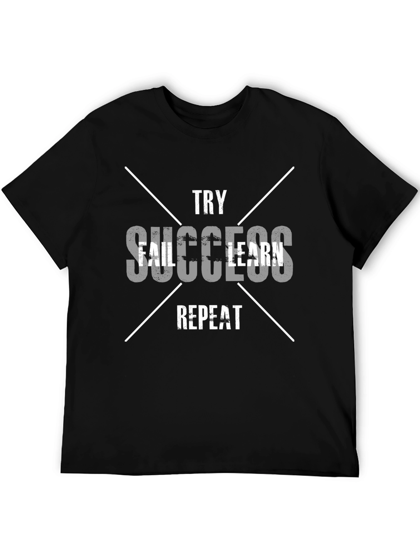 Inspirational Graphic Tee - Try Fail Success Repeat