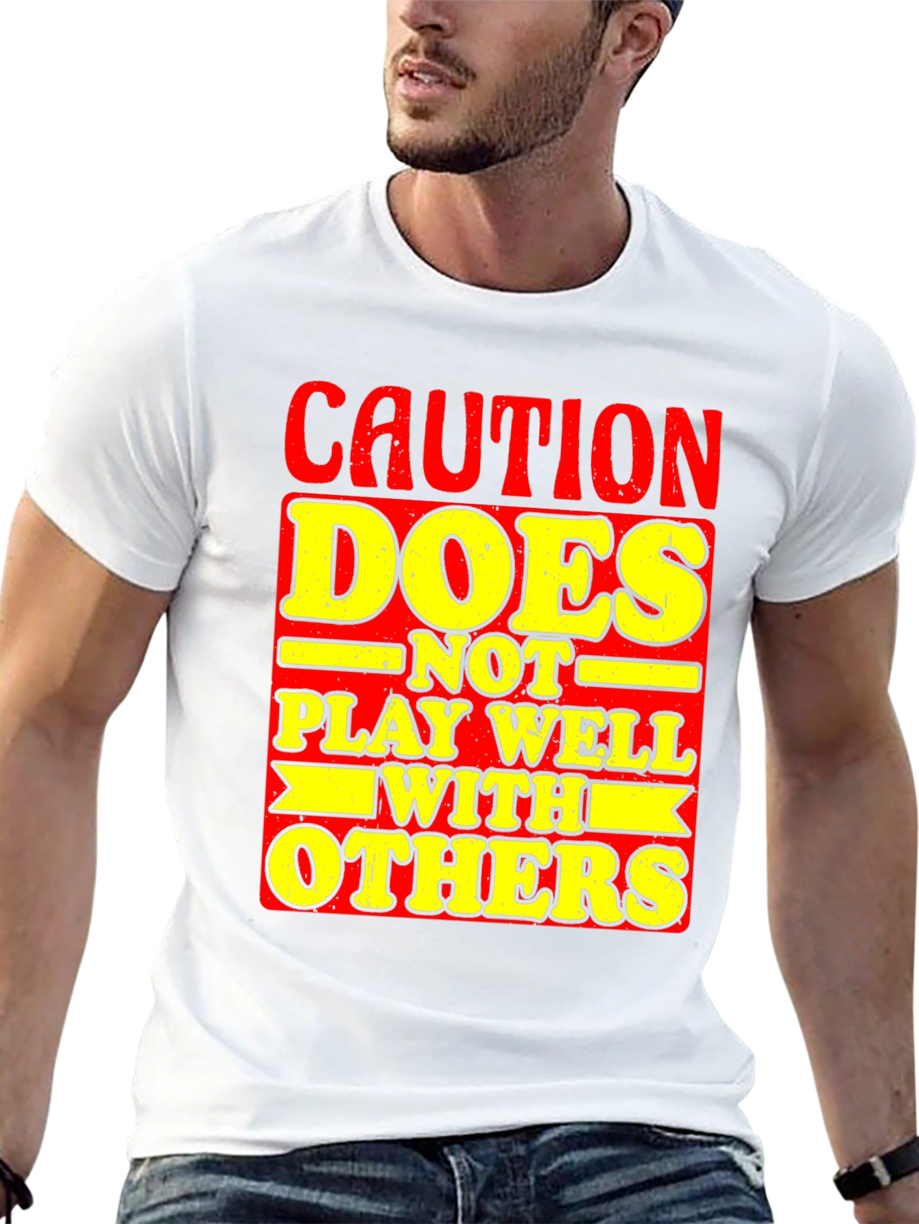 Caution Doesnt Play Well With Others Graphic Tee