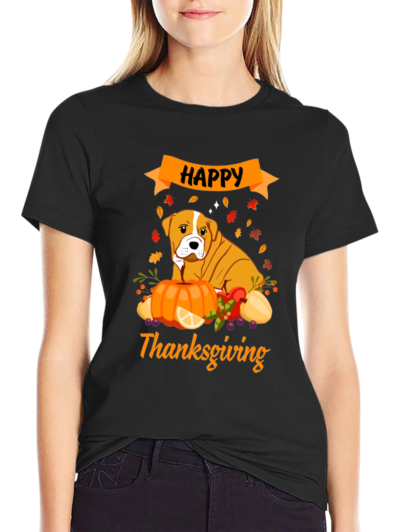 Happy Thanksgiving Dog T-Shirt