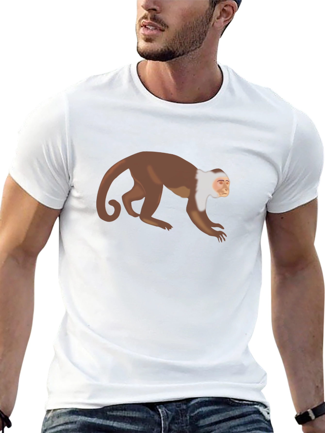 Monkey Graphic T-Shirt - Black Casual Tee