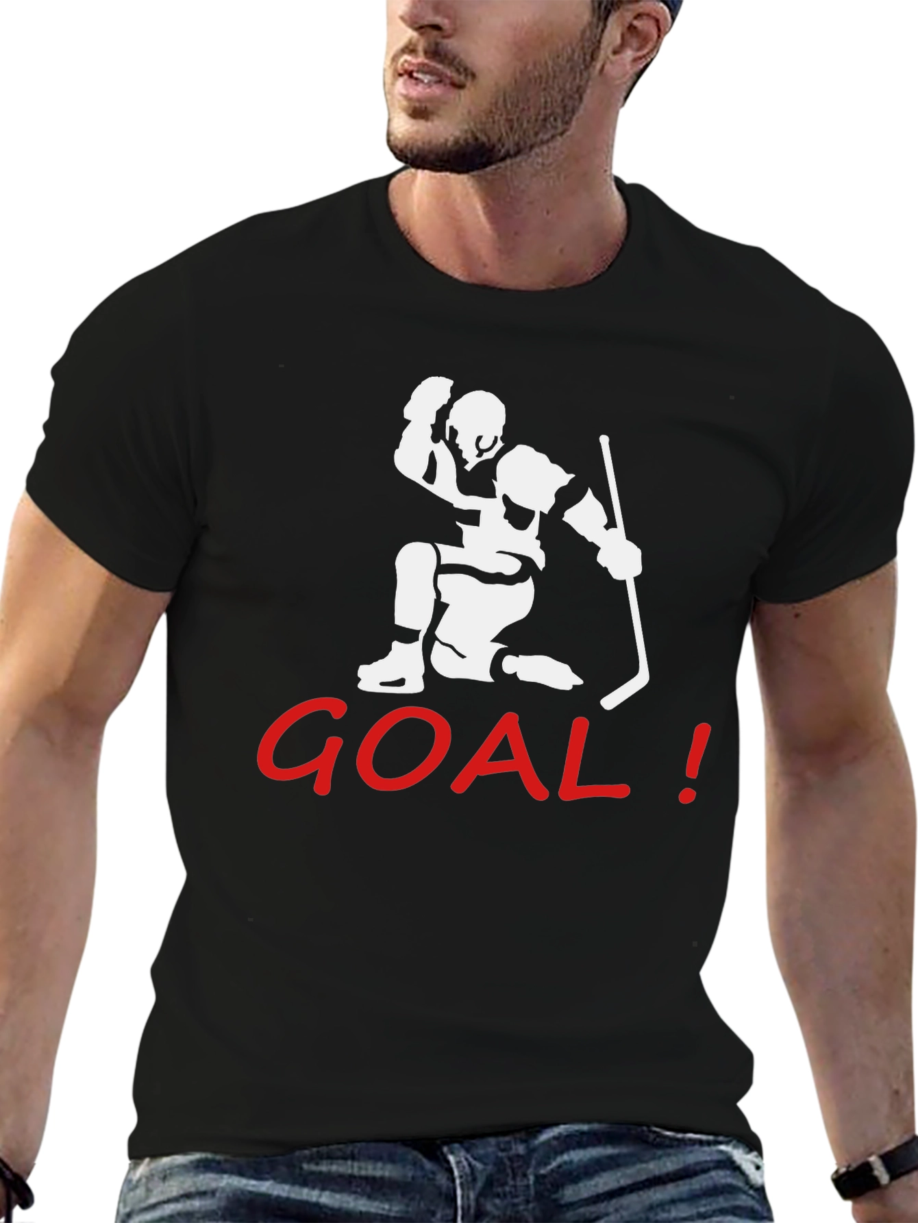 Goal Hockey T-Shirt - Black Graphic Tee