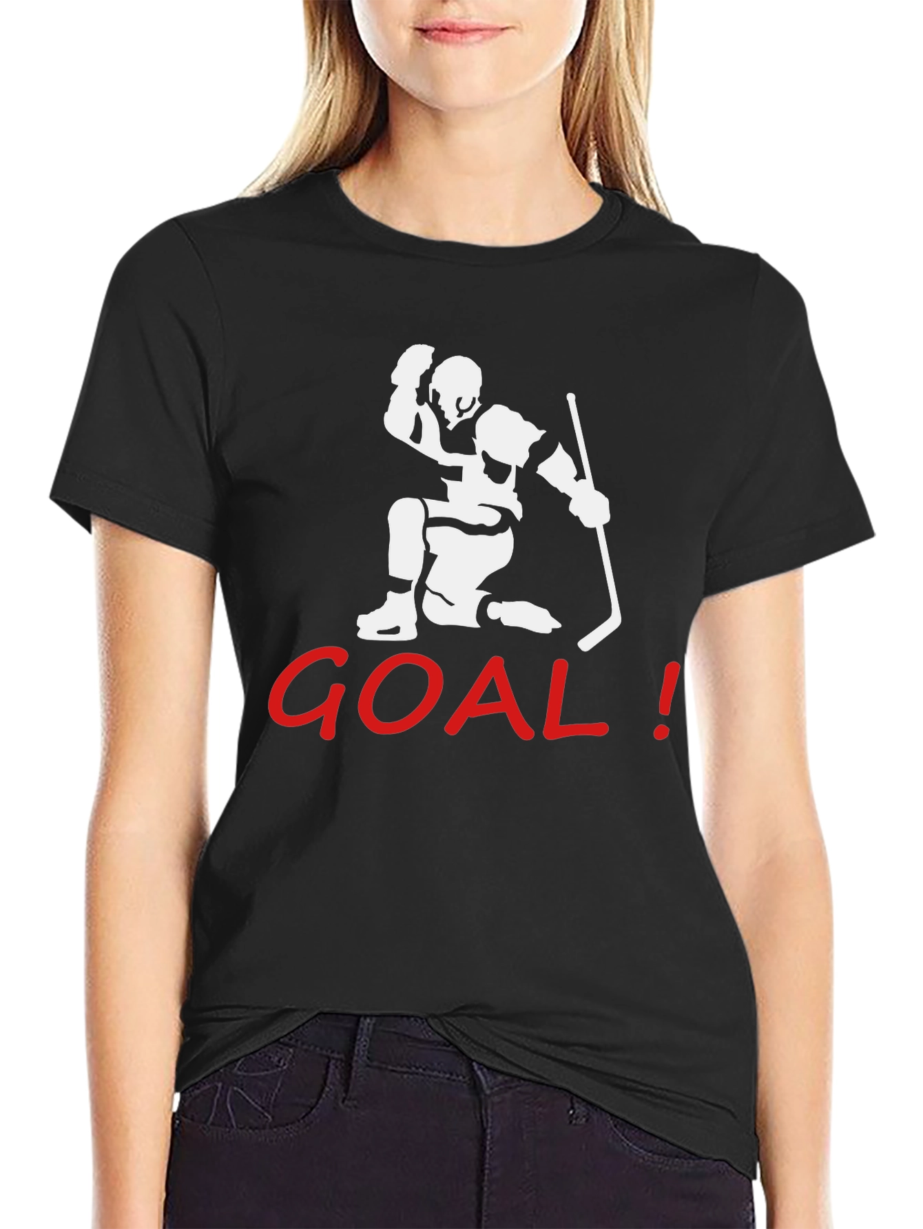 Goal Hockey T-Shirt - Black Graphic Tee
