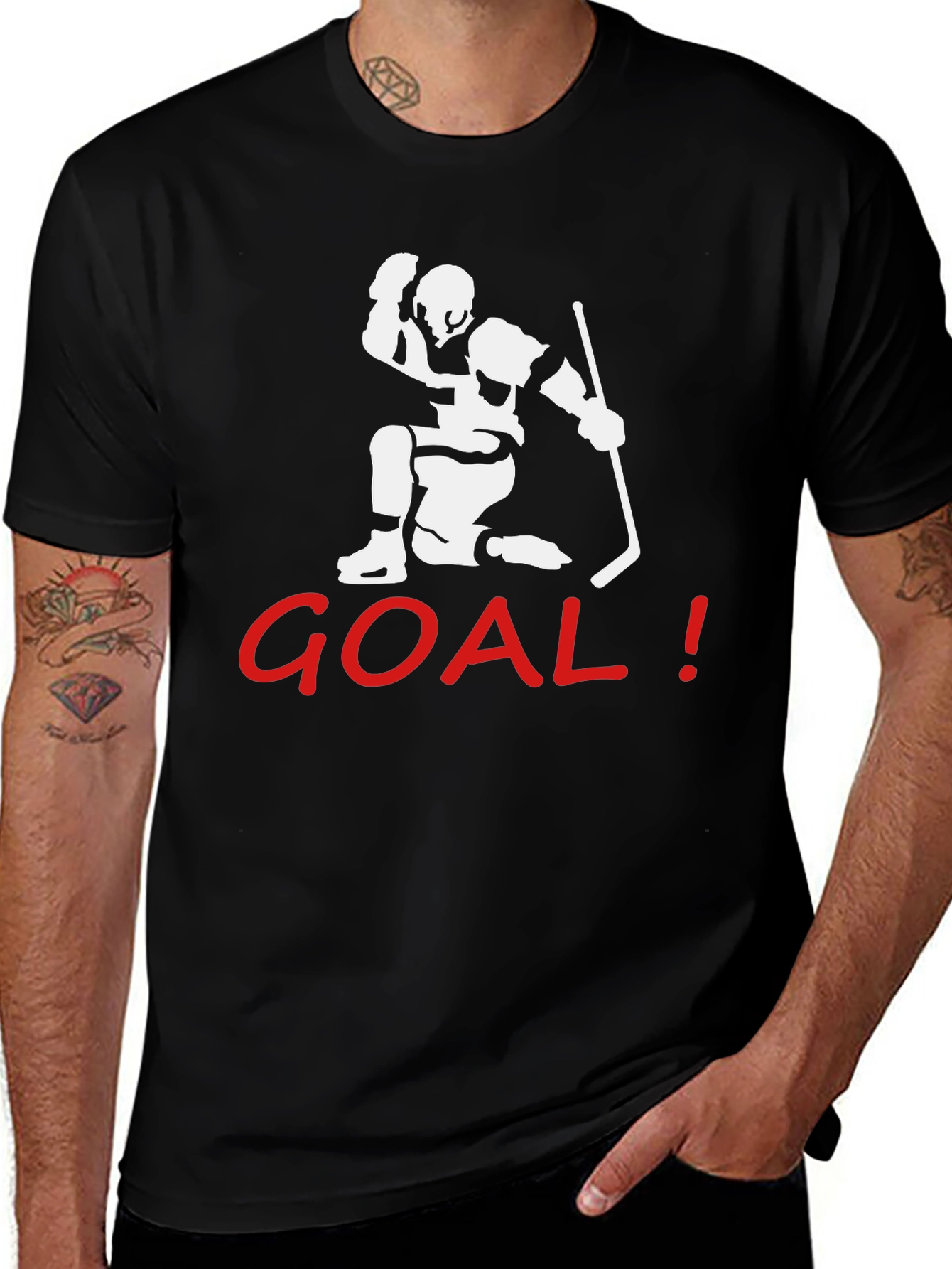 Goal Hockey T-Shirt - Black Graphic Tee