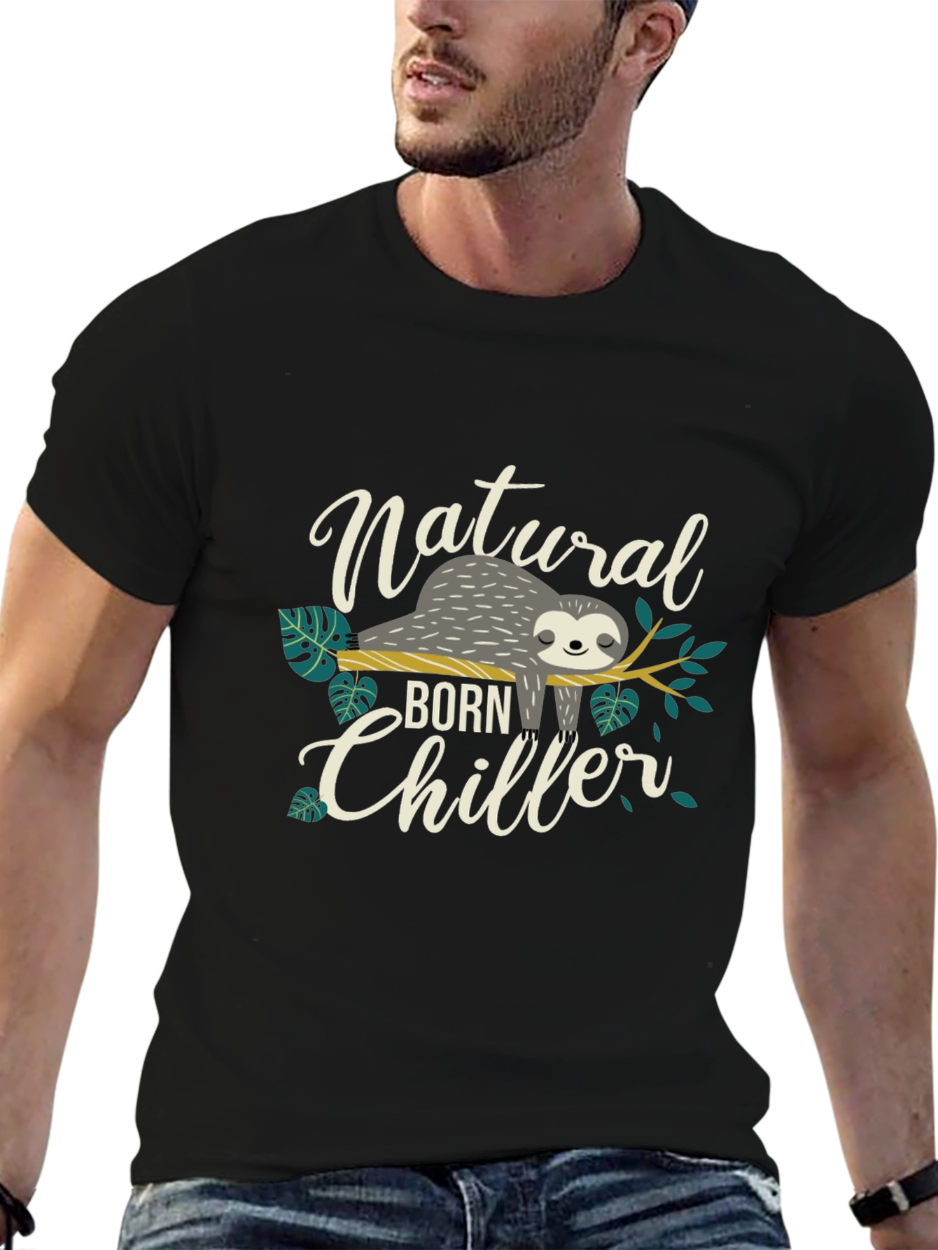 Natural Born Chiller Sloth Graphic T-Shirt