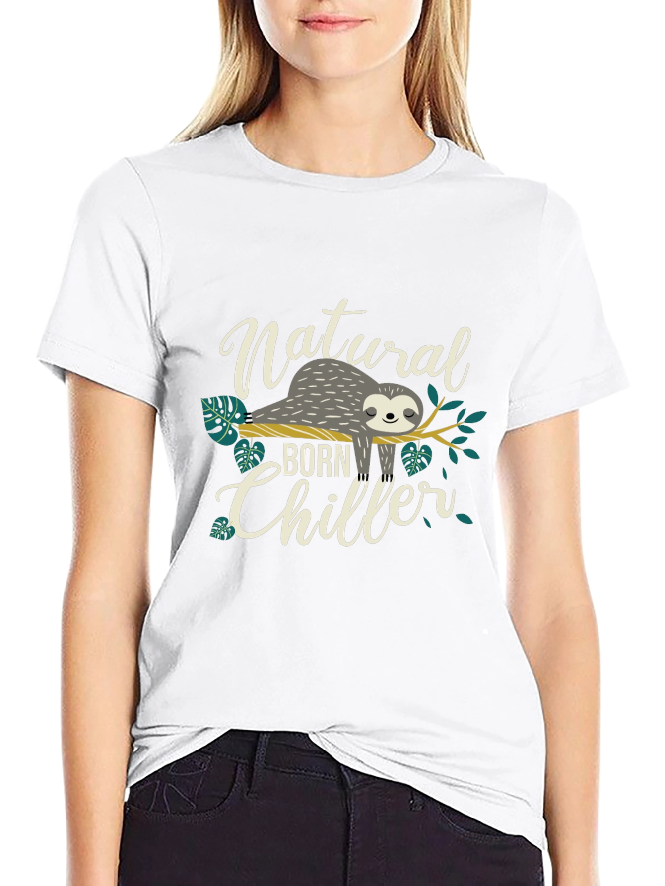 Natural Born Chiller Sloth Graphic T-Shirt