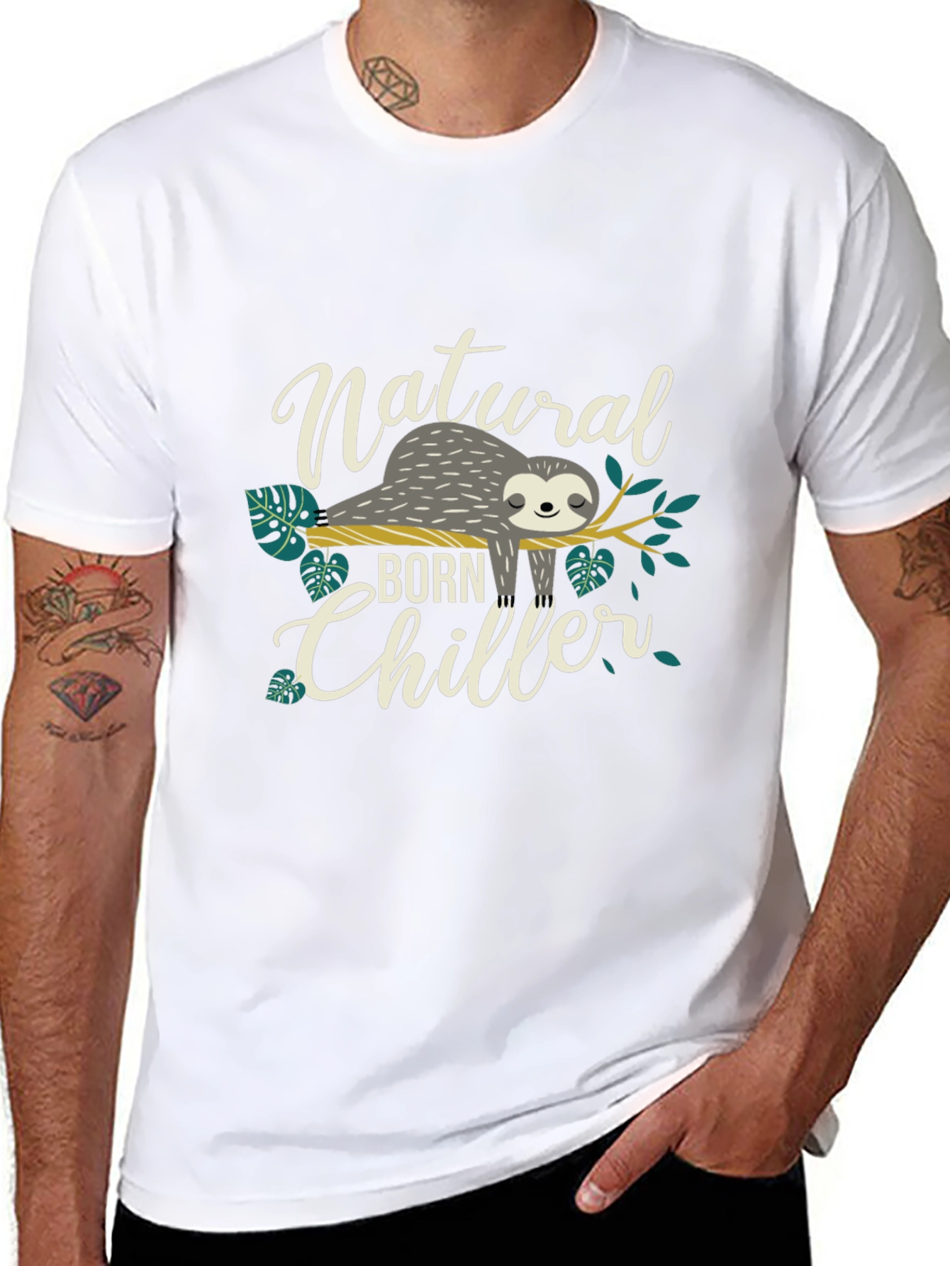 Natural Born Chiller Sloth Graphic T-Shirt