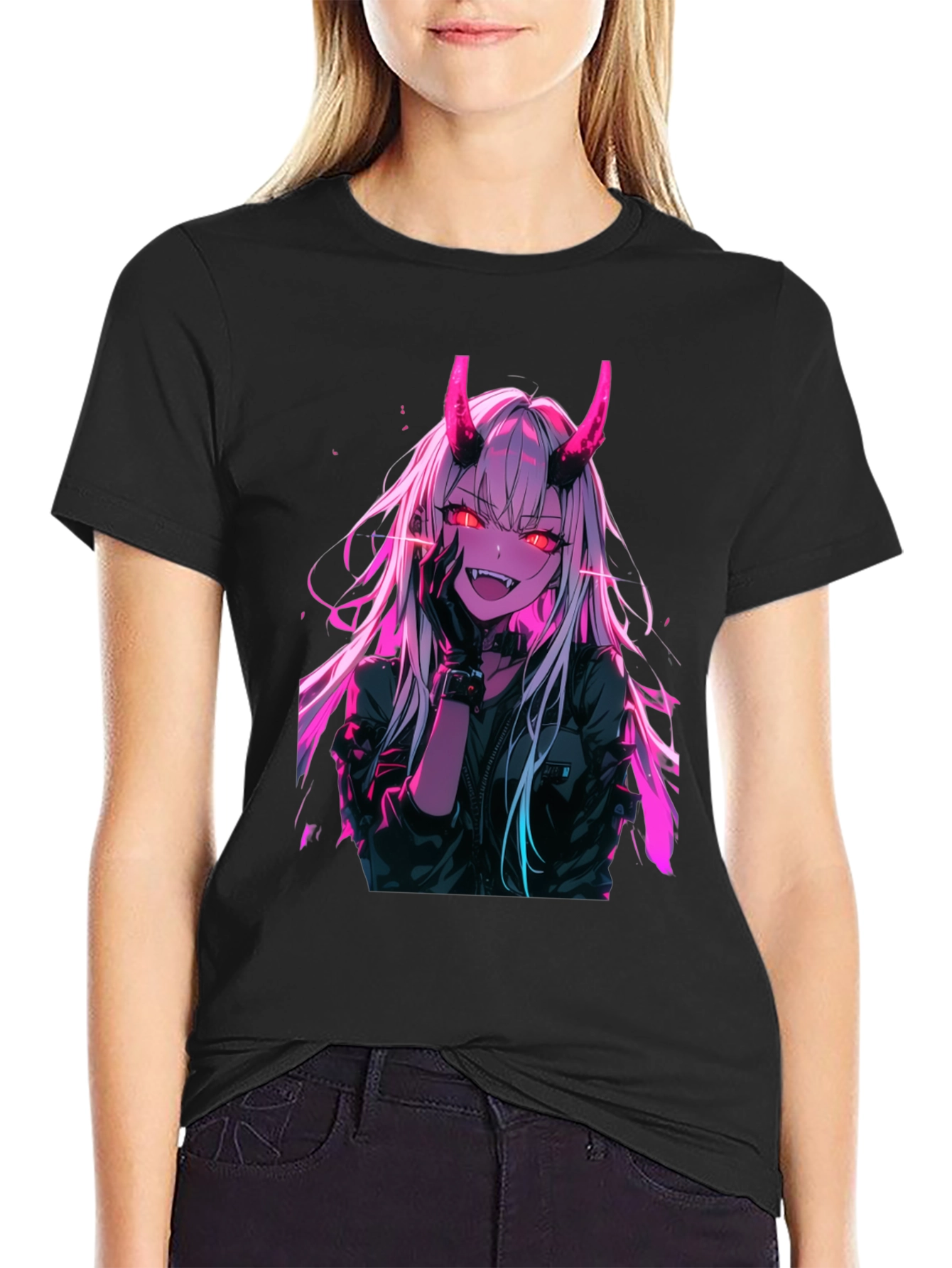 Anime Girl Demon Horns T-Shirt