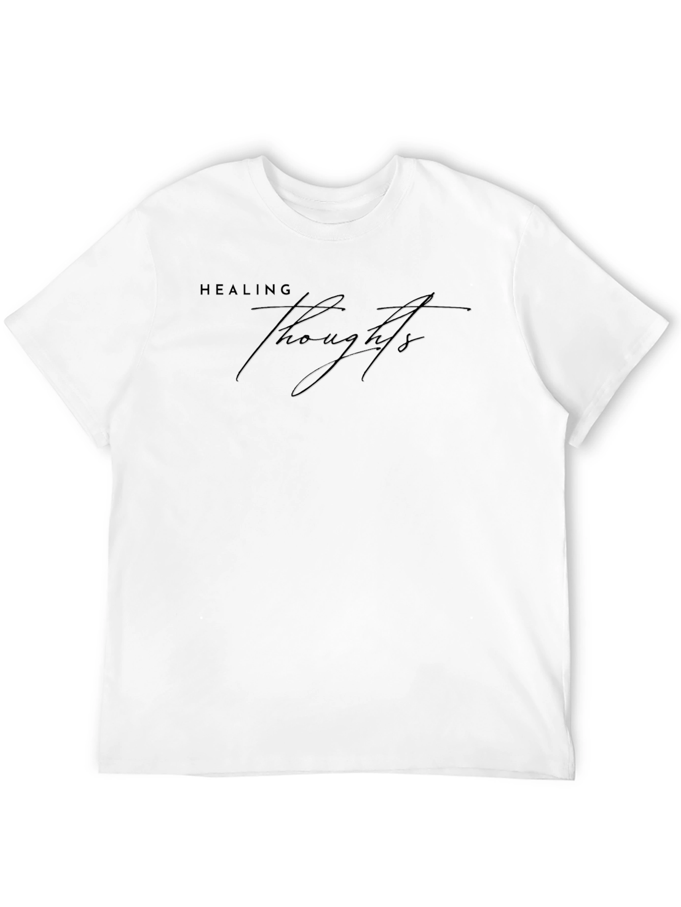 Healing Thoughts T-Shirt | Black Crew Neck Tee