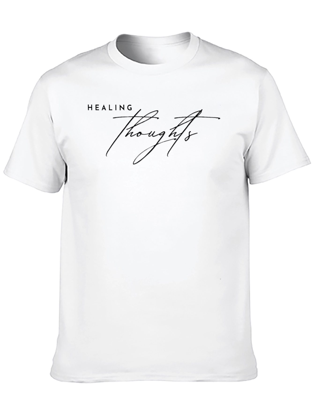 Healing Thoughts T-Shirt | Black Crew Neck Tee