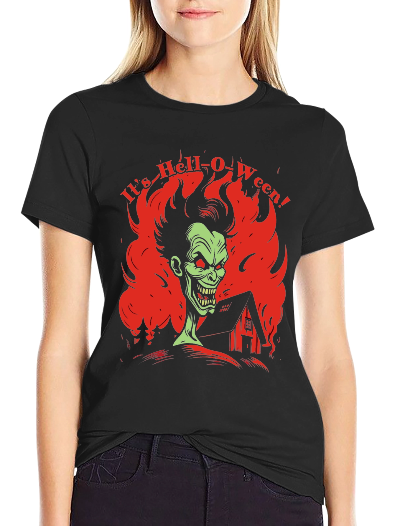 Hell-O-Ween Graphic Tee - Spooky Season Apparel
