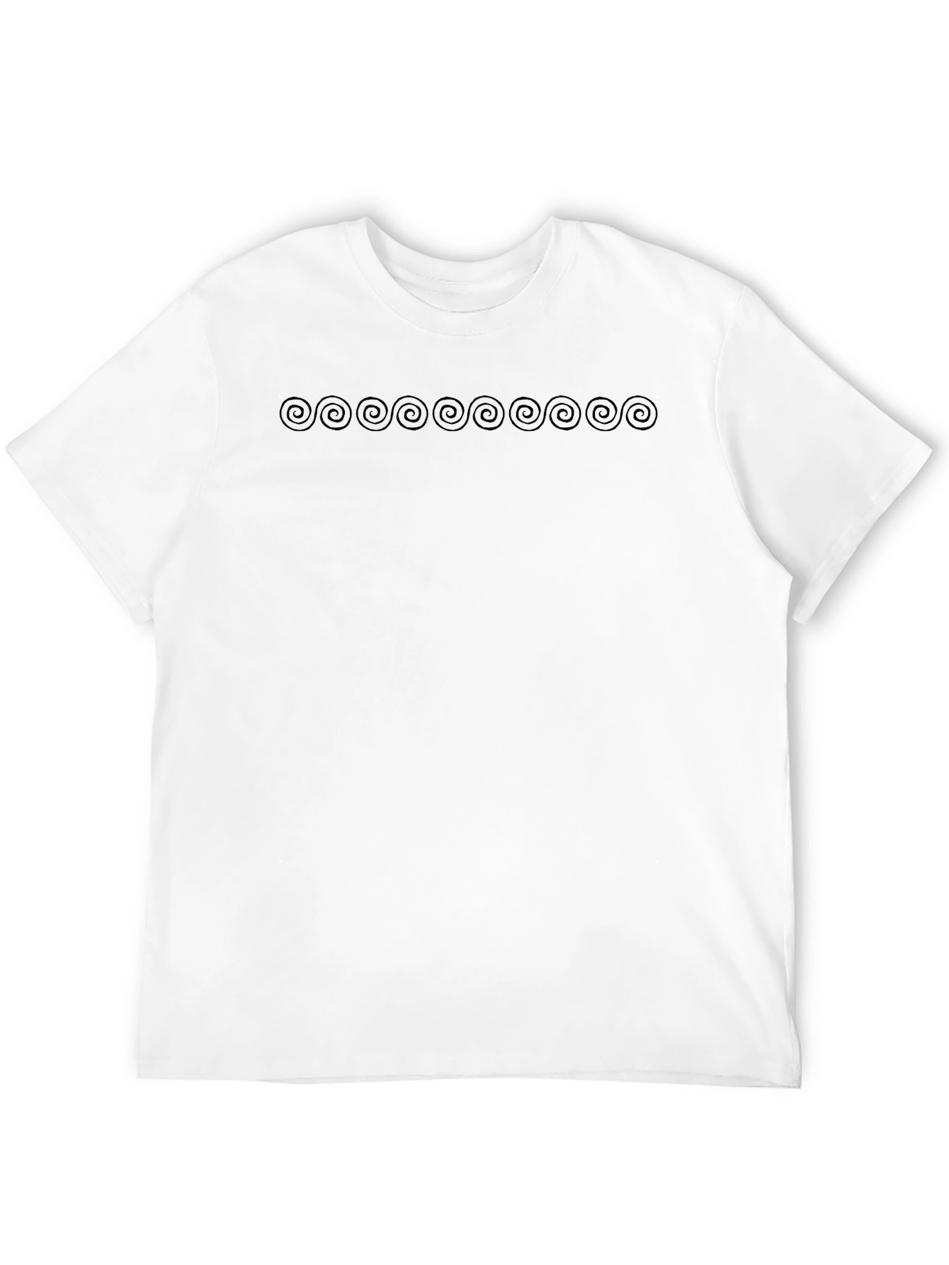 Mens Black Spiral Graphic Crew Neck T-Shirt