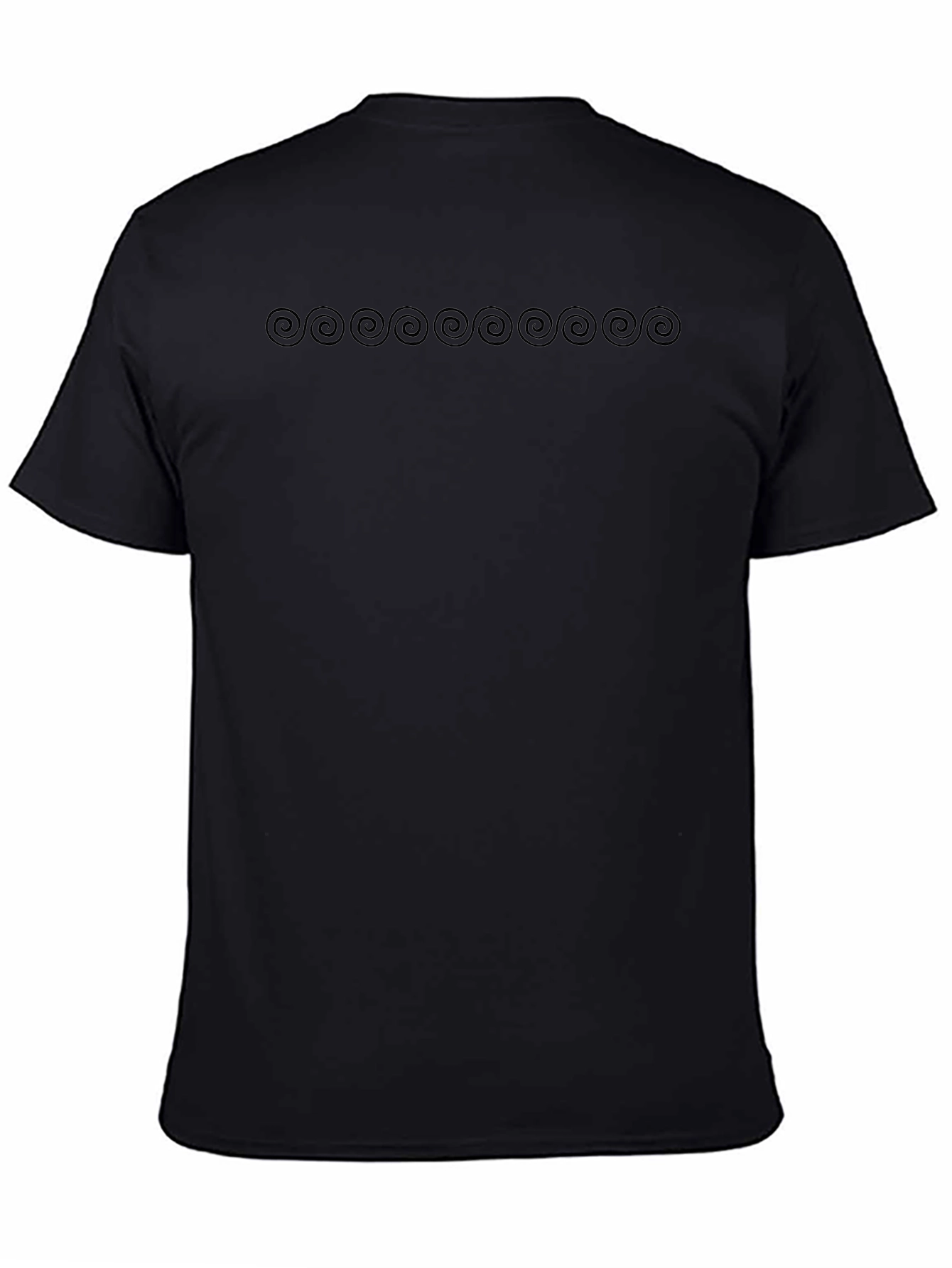 Mens Black Spiral Graphic Crew Neck T-Shirt