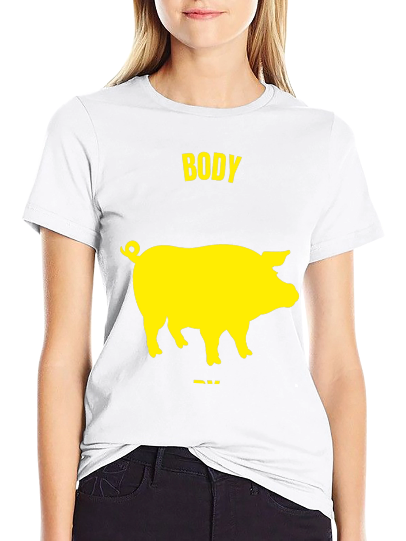 Body Pig Funny T-Shirt - Black