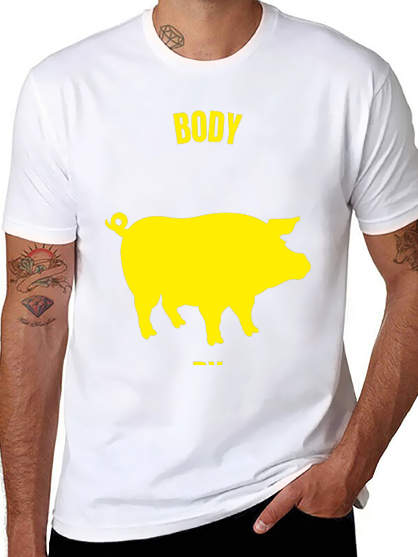Body Pig Funny T-Shirt - Black