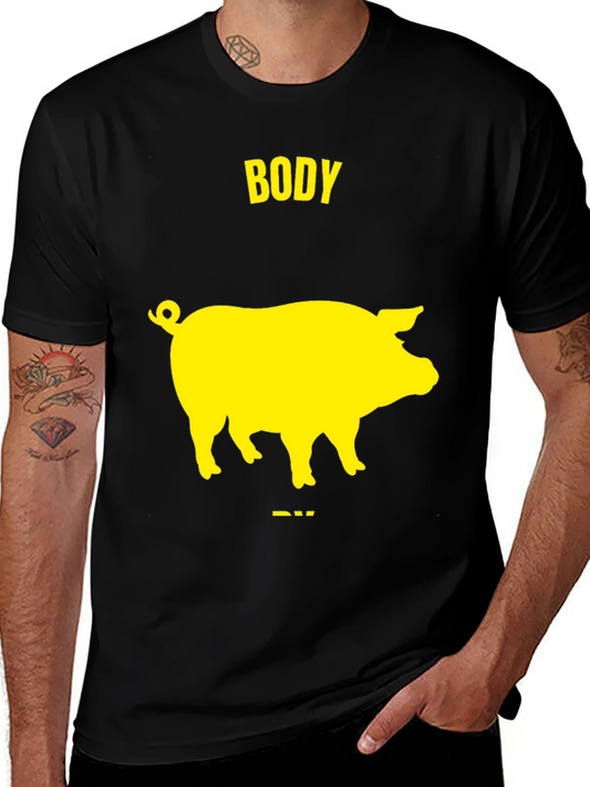 Body Pig Funny T-Shirt - Black