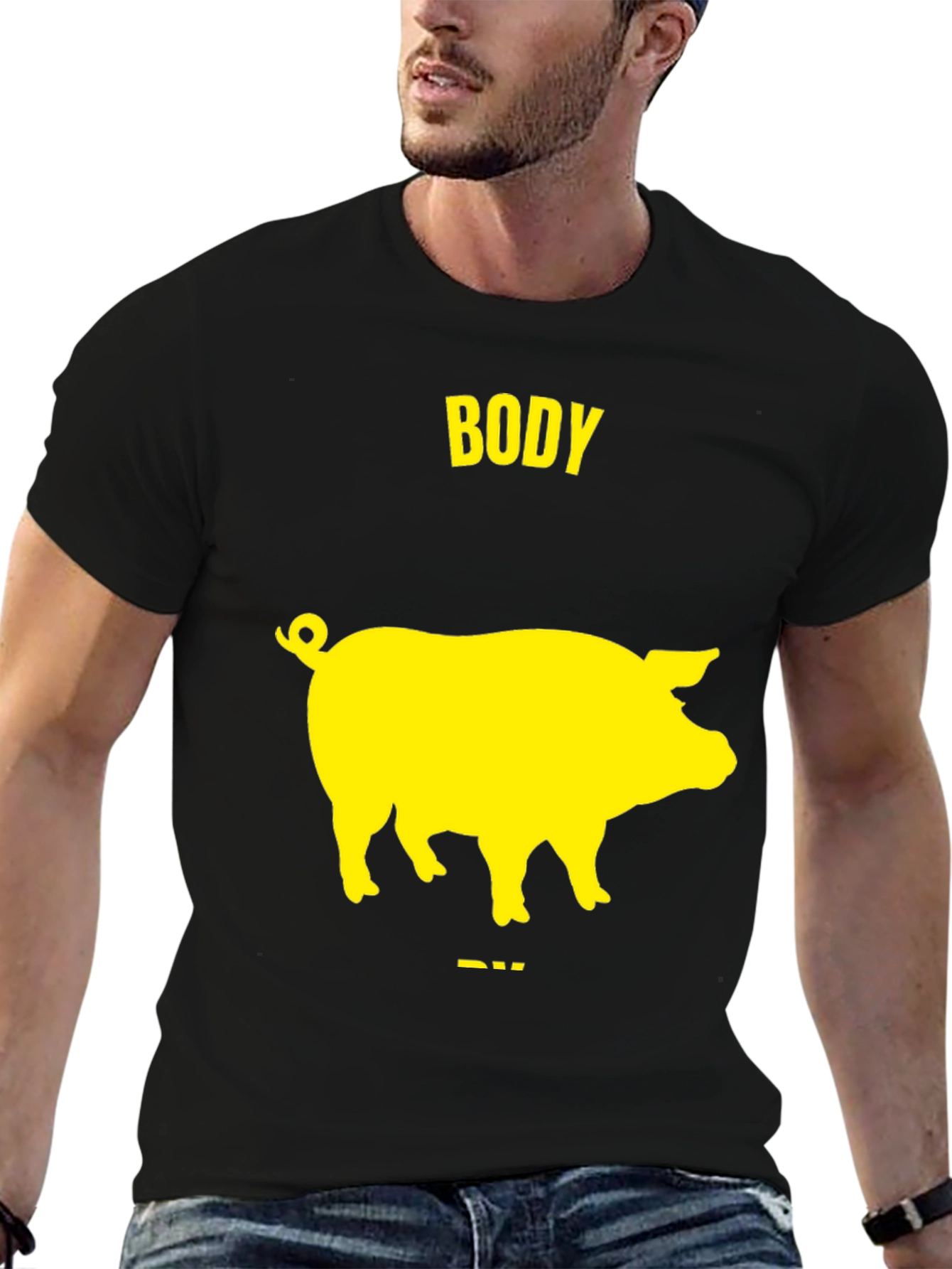 Body Pig Funny T-Shirt - Black