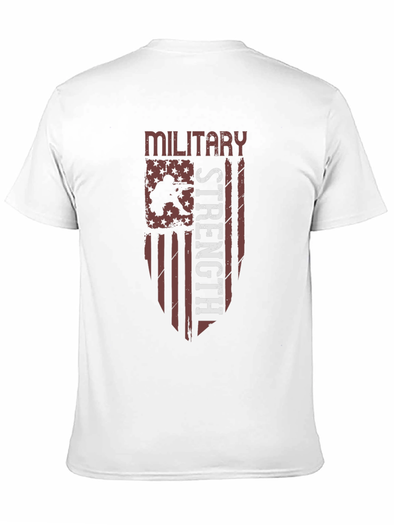 Military Strength Graphic Tee - Patriotic Design