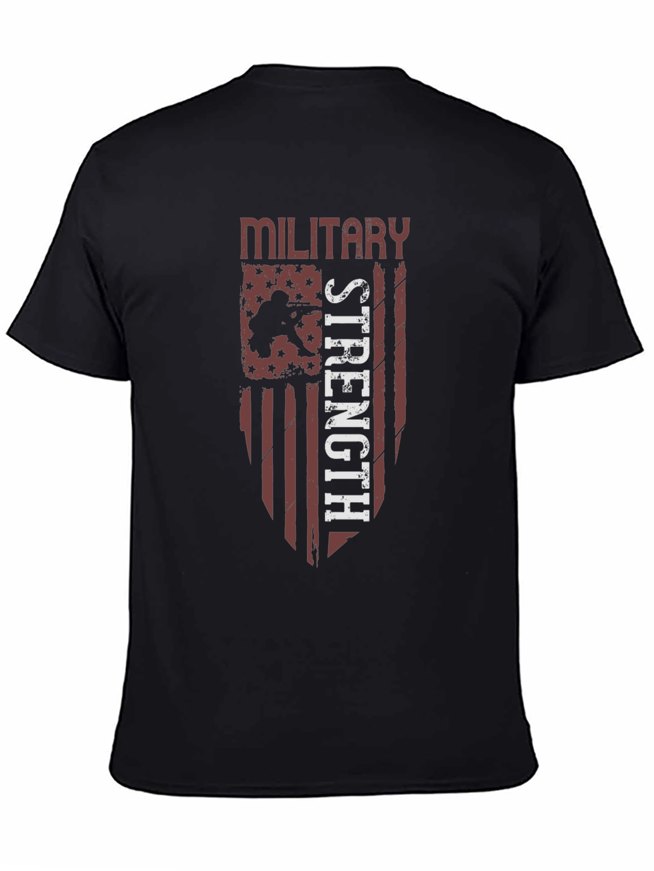 Military Strength Graphic Tee - Patriotic Design