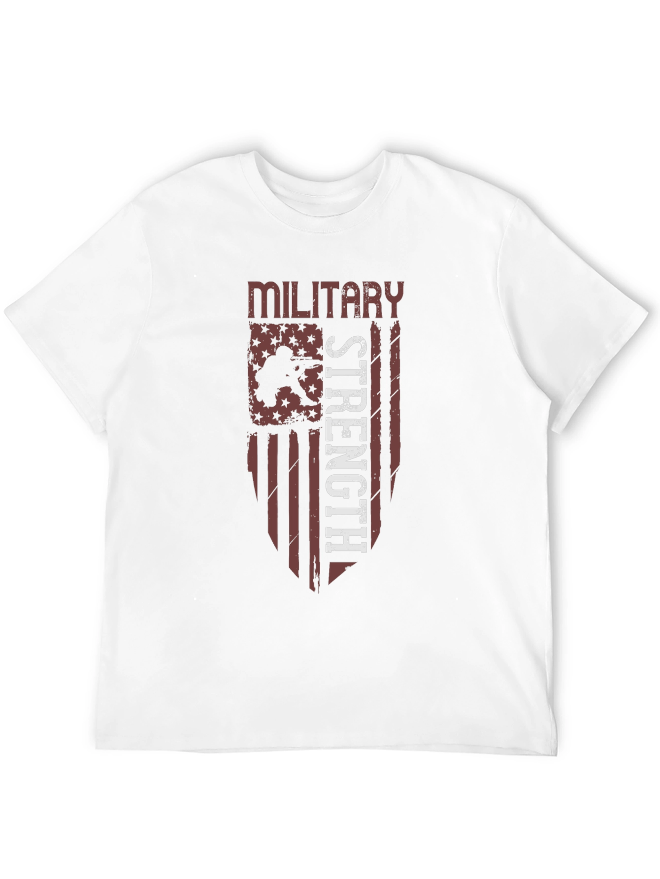 Military Strength Graphic Tee - Patriotic Design