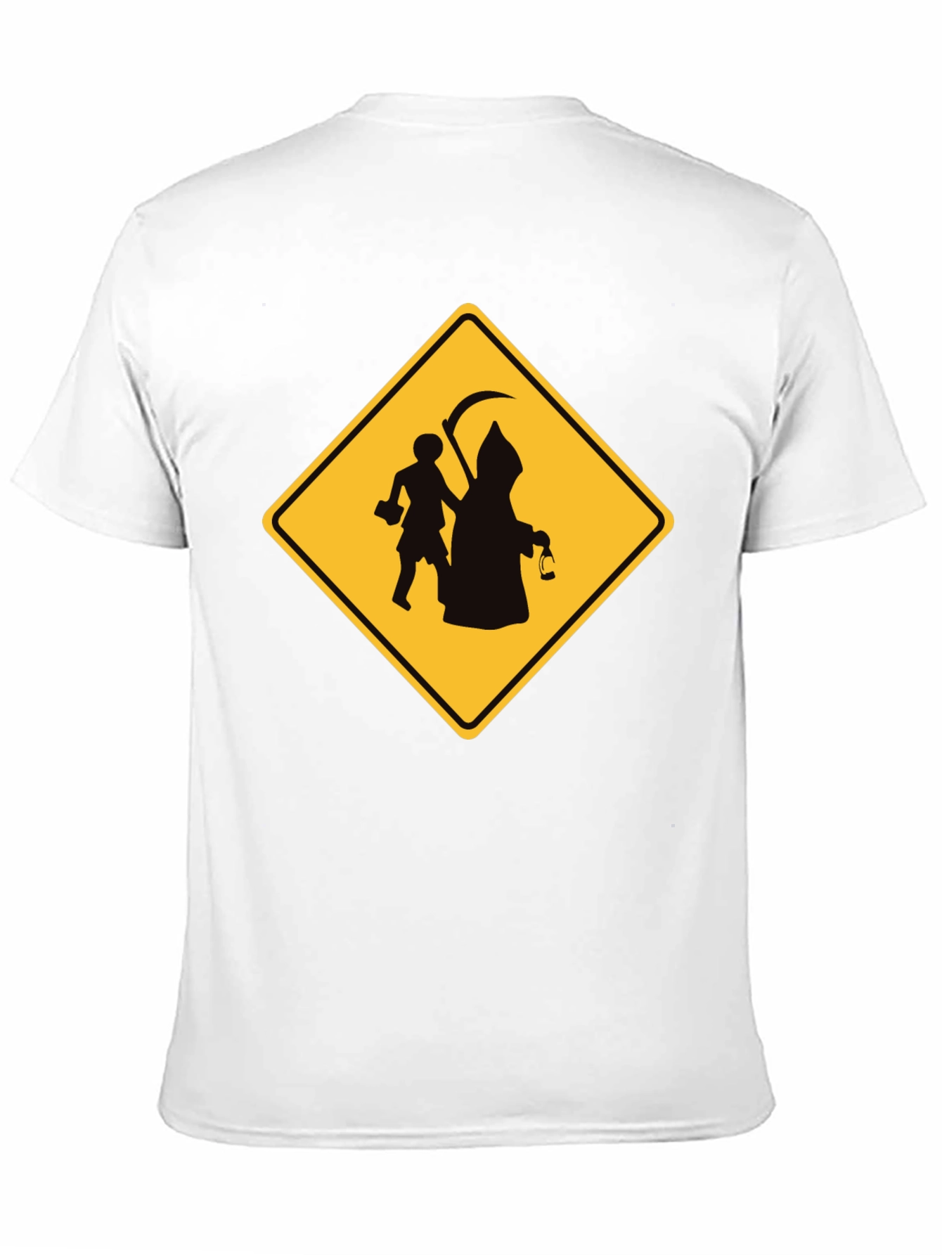 Grim Reaper Crossing Funny Black T-Shirt