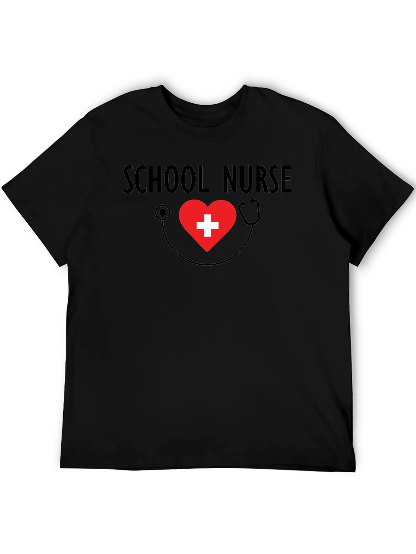 School Nurse Heart Stethoscope Graphic Tee